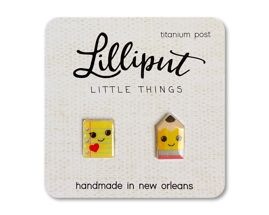 Lilliput Little Things - Paper and Pencil Earrings