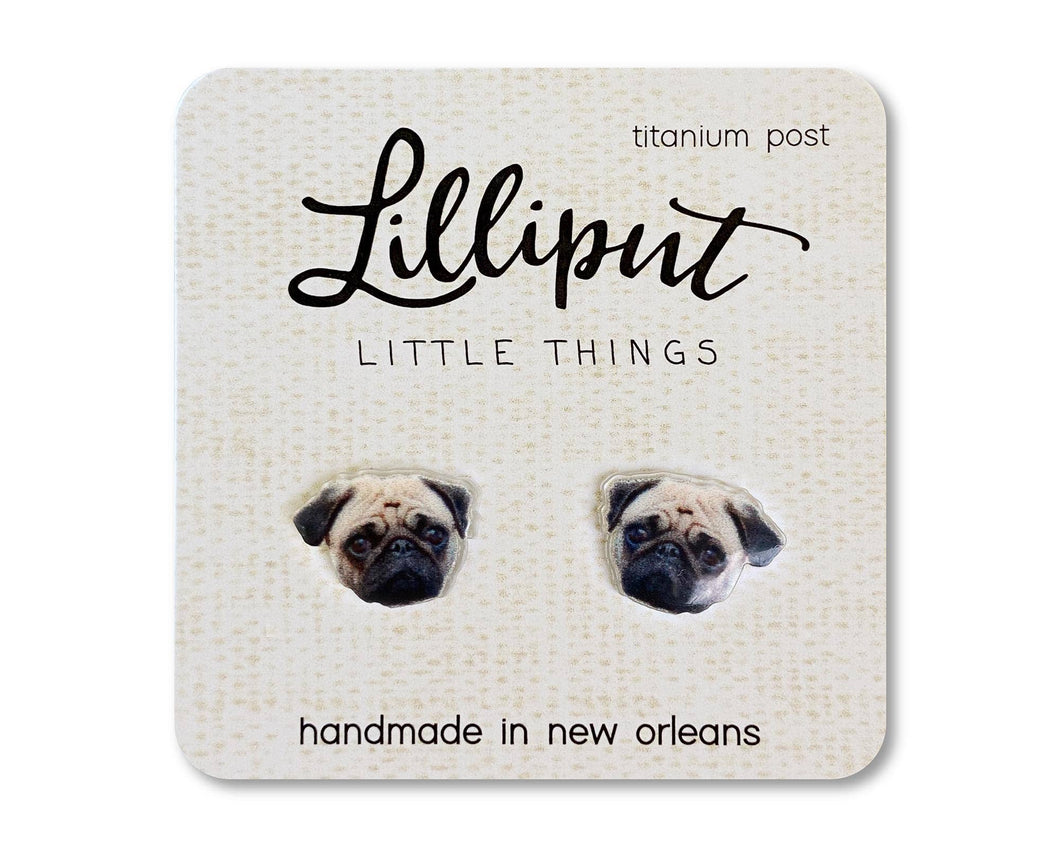 Lilliput Little Things - NEW Pug Dog Earrings