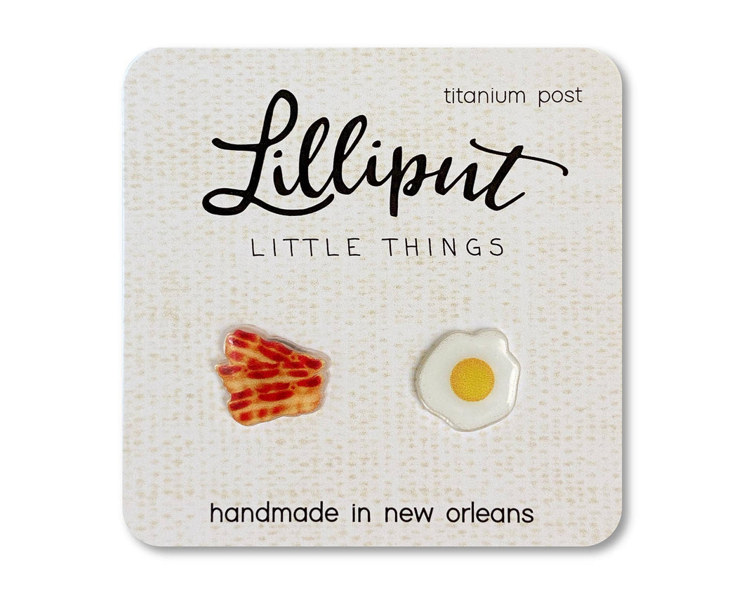 Lilliput Little Things - NEW Bacon and Egg Earrings