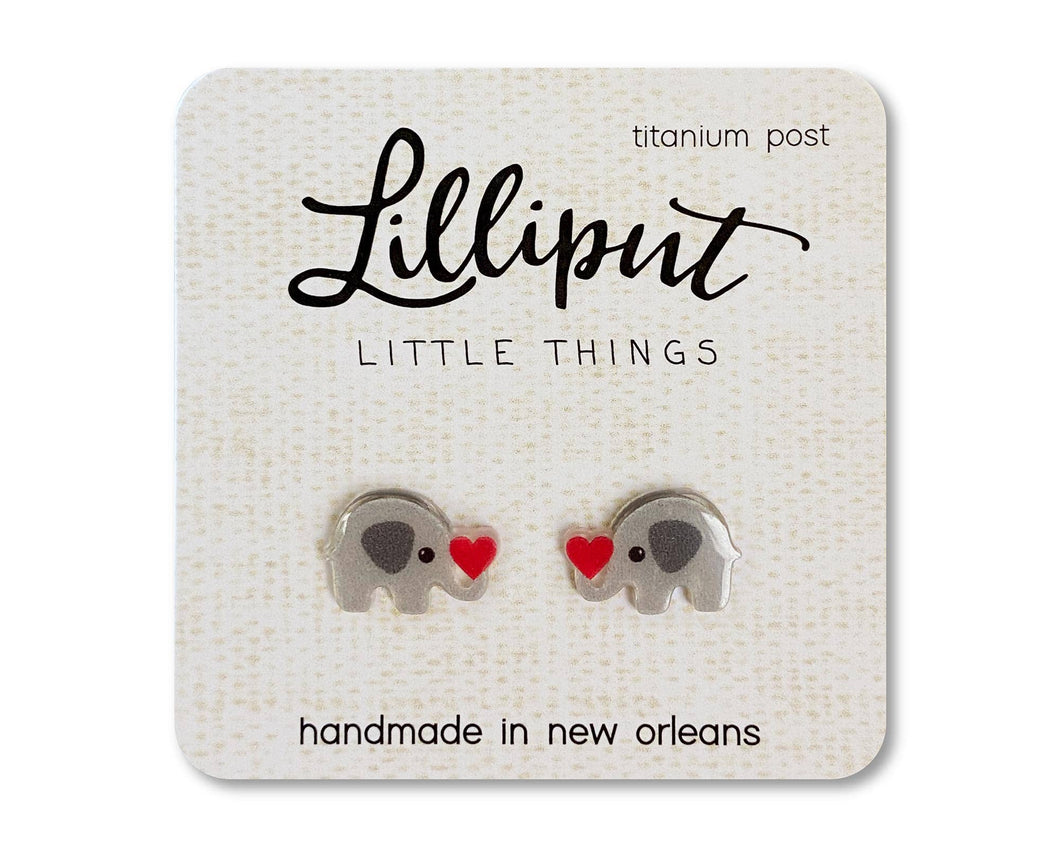 Lilliput Little Things - NEW Cute Elephant with Heart Earrings